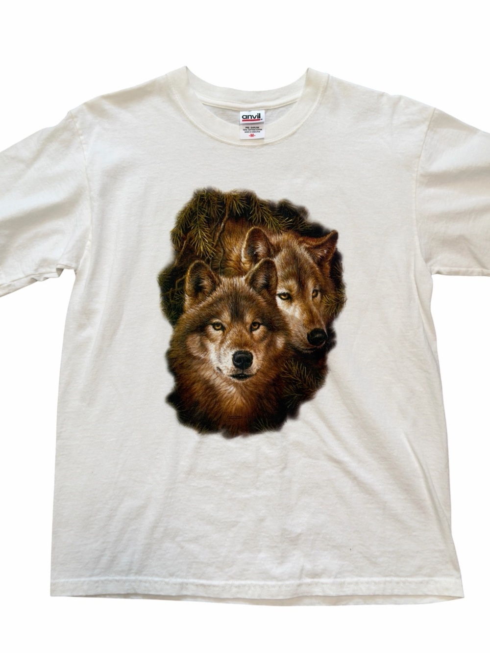 4/$20 100% Cotton Wolf Graphic Tee Y2K Naturecore Grunge Wildlife Shirt M